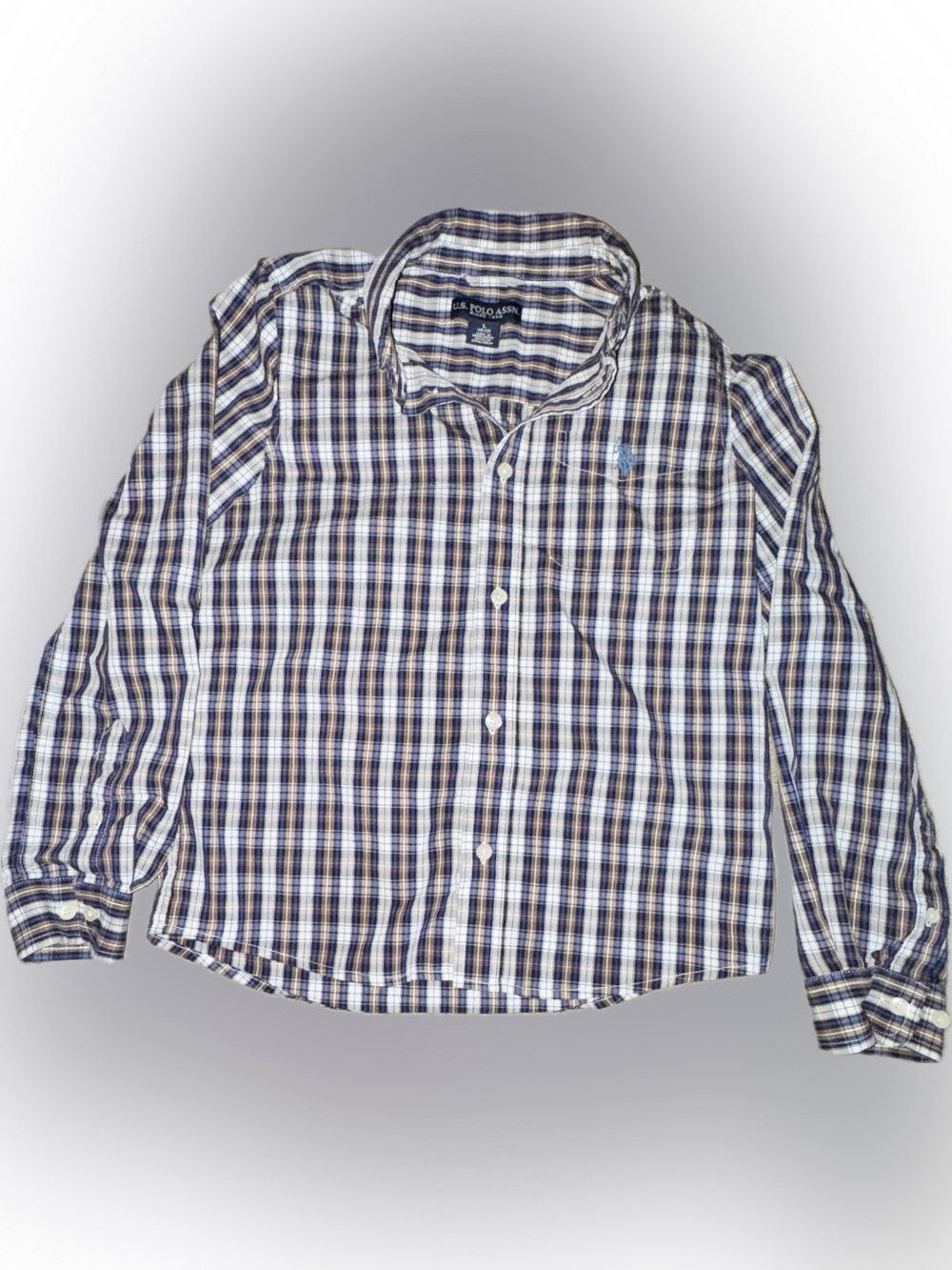Boys, Polo by Ralph Lauren, Plaid Button-Down Shirt, Large-10/12 - Picture 2 of 9